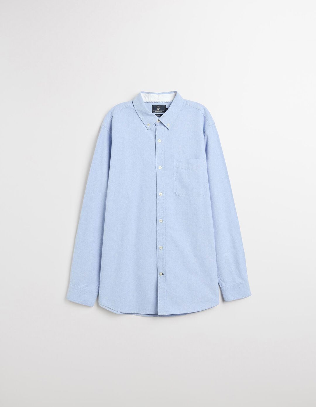 Camisa de Manga Comprida Oxford, Homem, Azul