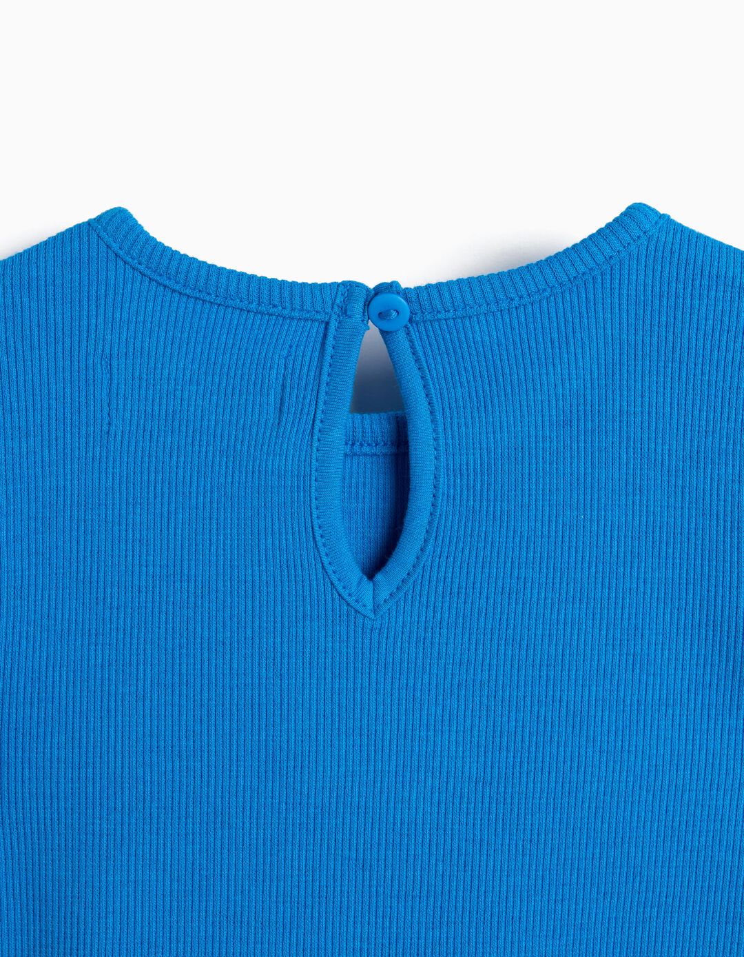 T-shirt Bordado Flor, Menina, Azul