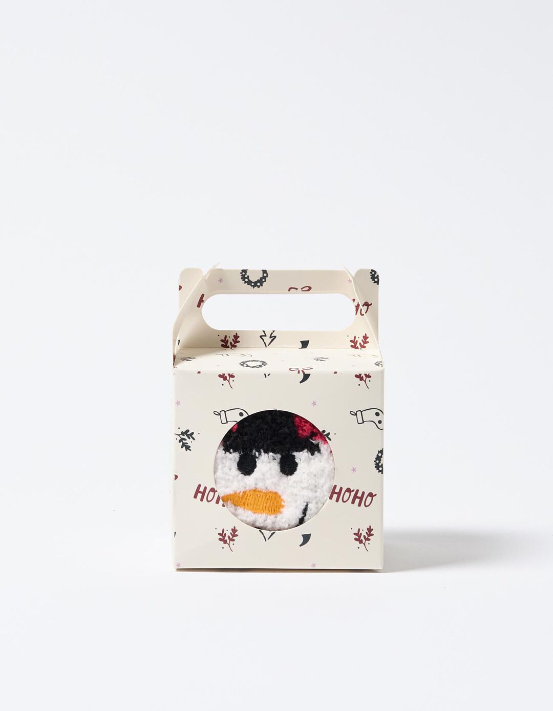 Par de Meias Antiderrapantes Natal, Homem, Vermelho