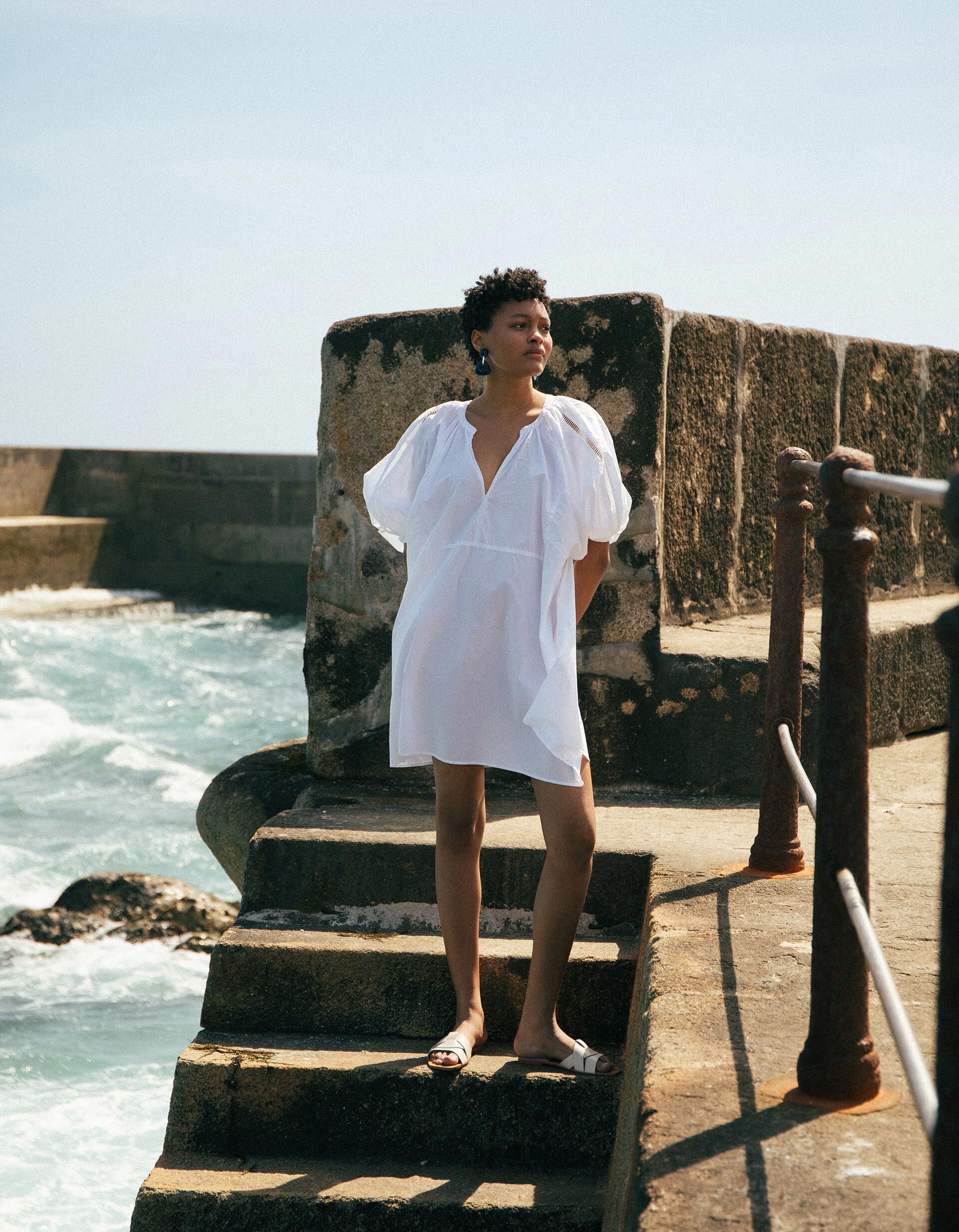 Comprar Online Vestido Popelina, Mulher, Branco