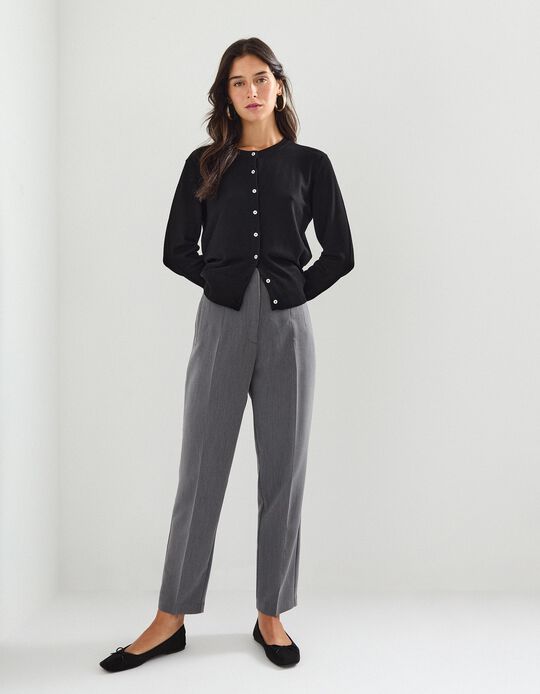 Comprar Online Calças Cintura Subida, Mulher, Cinzento