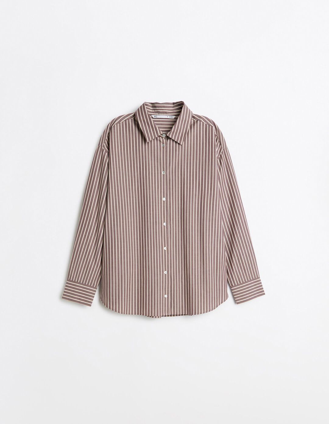 Camisa Oversize Em Popelina, Mulher, Castanho