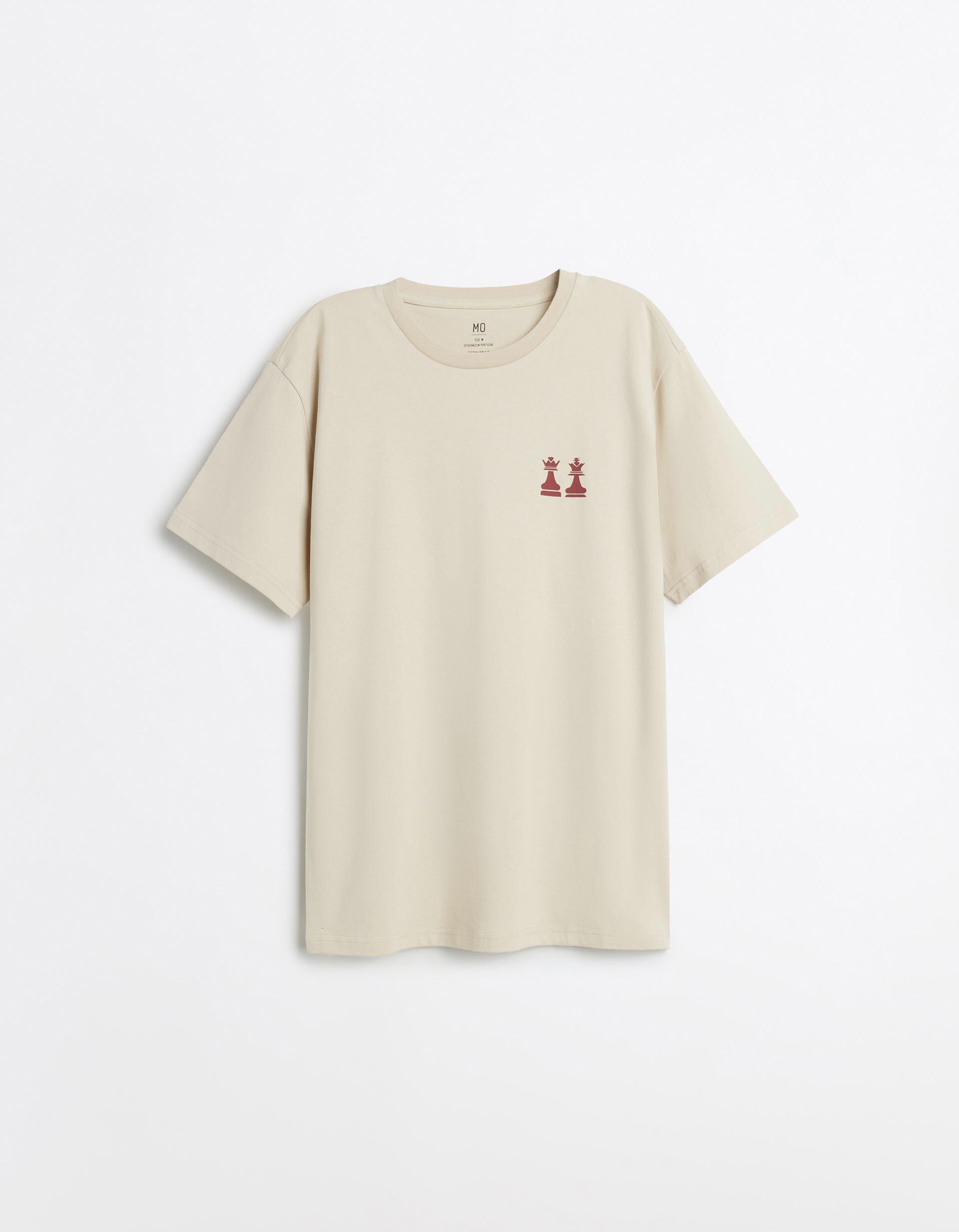 Comprar Online T-shirt Jersey Estampado, Homem, Bege