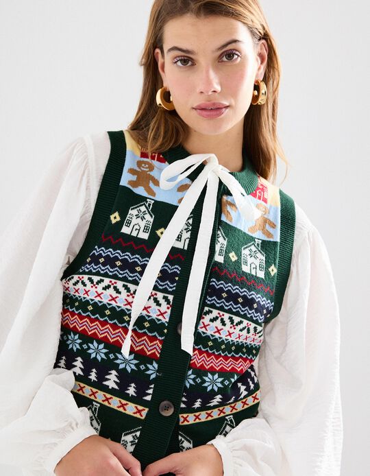 Comprar Online Colete de Malha, Mulher, Verde Escuro