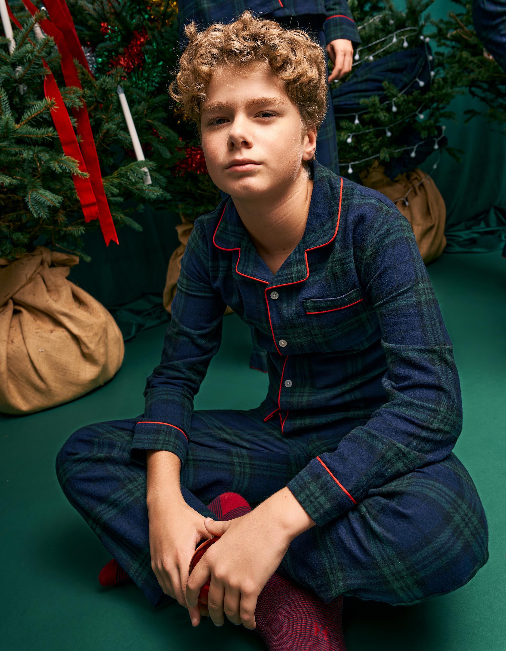 Comprar Online Pijama De Natal Em Flanela, Menino, Azul Escuro