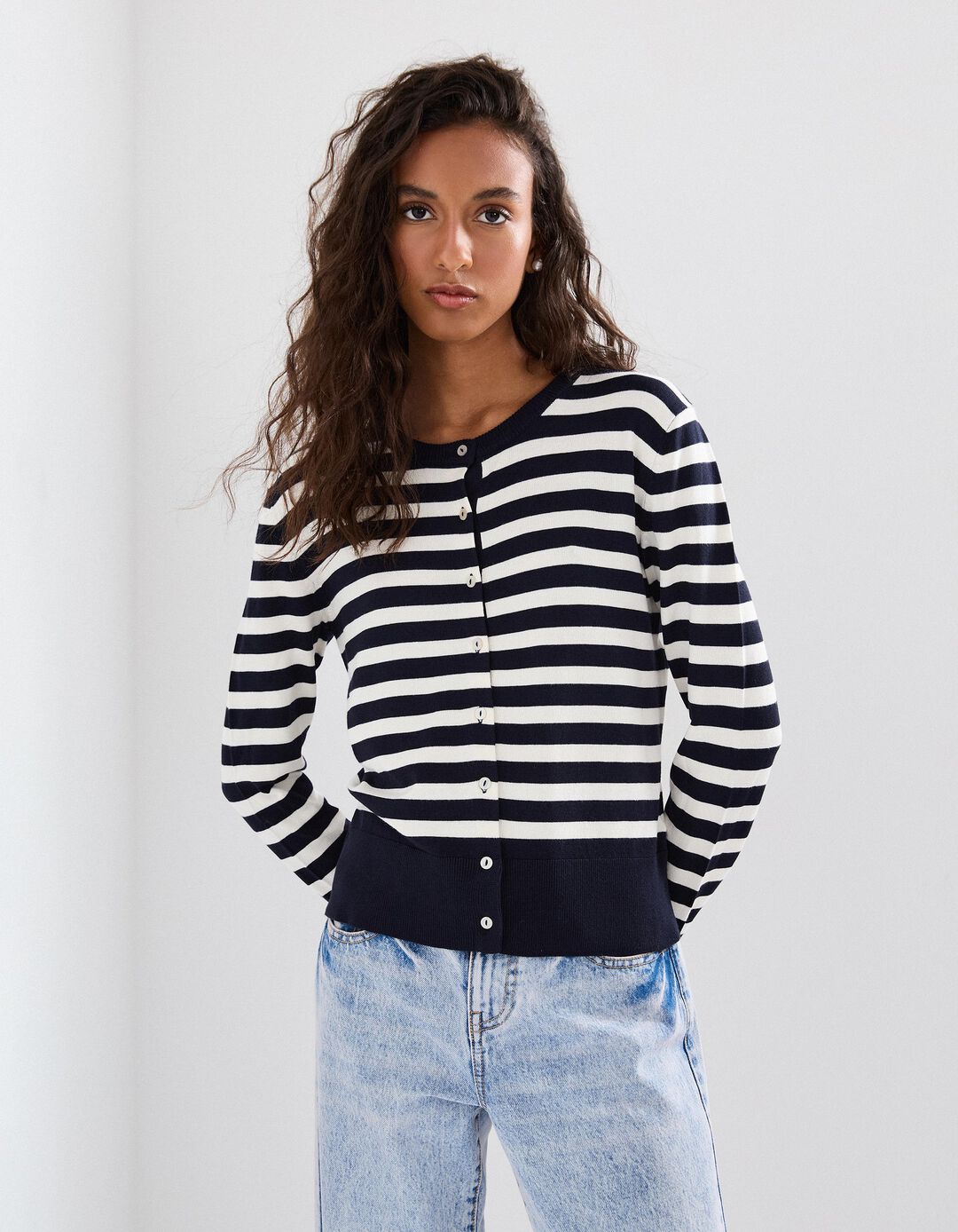 Casaco de Malha, Mulher, Azul Escuro