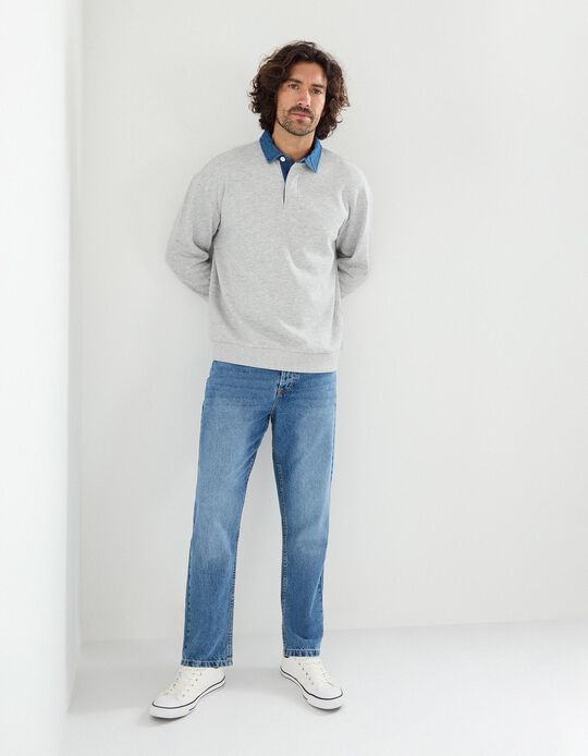 Comprar Online Calças de Ganga Cropped, Homem, Azul