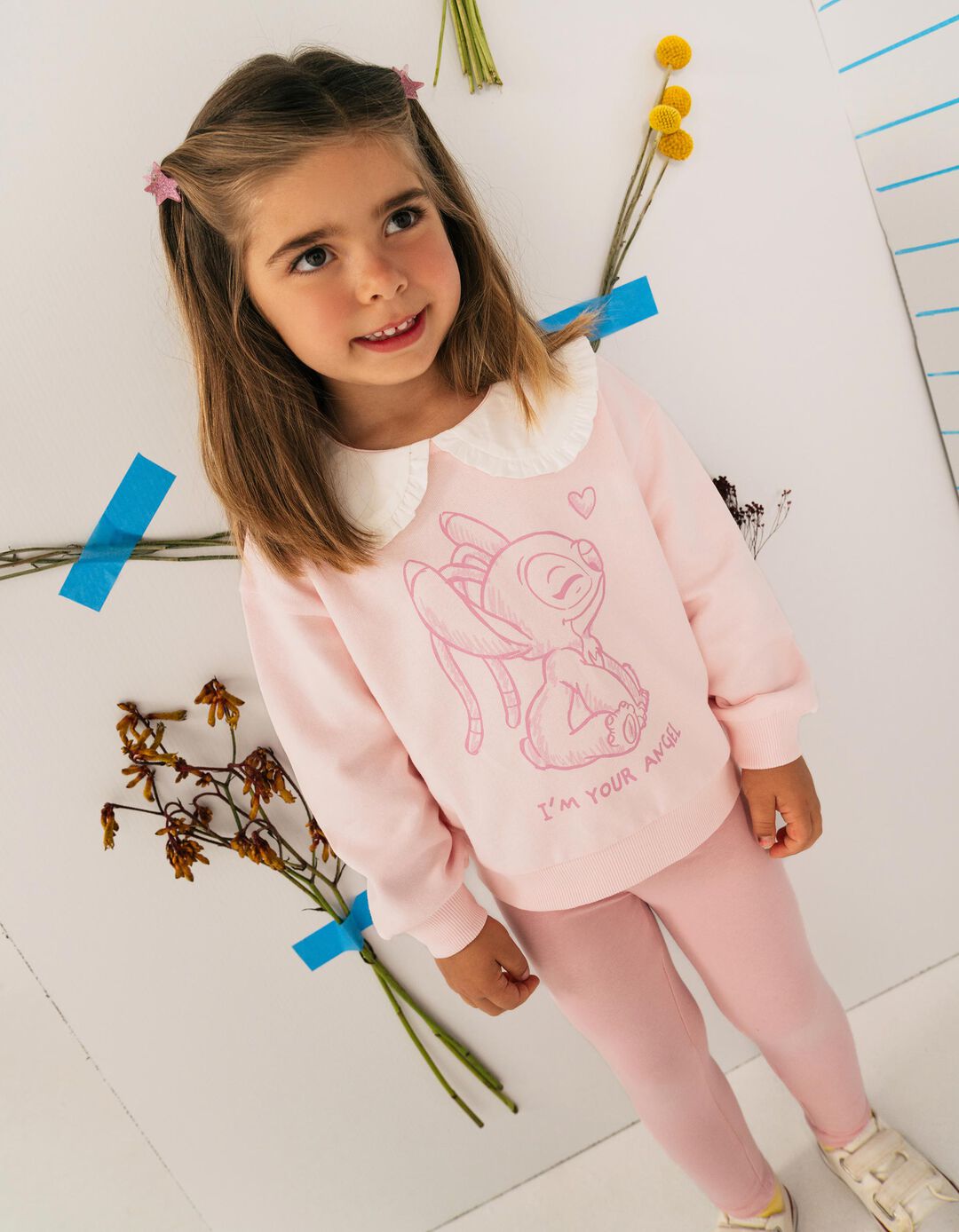 Sweatshirt 'Stitch' &copy;Disney, Menina, Rosa Claro