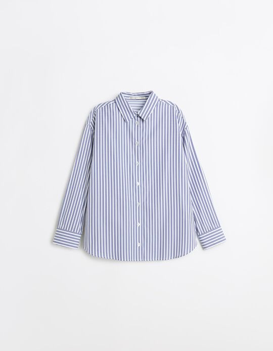 Comprar Online Camisa &Agrave;s Riscas, Mulher, Azul 