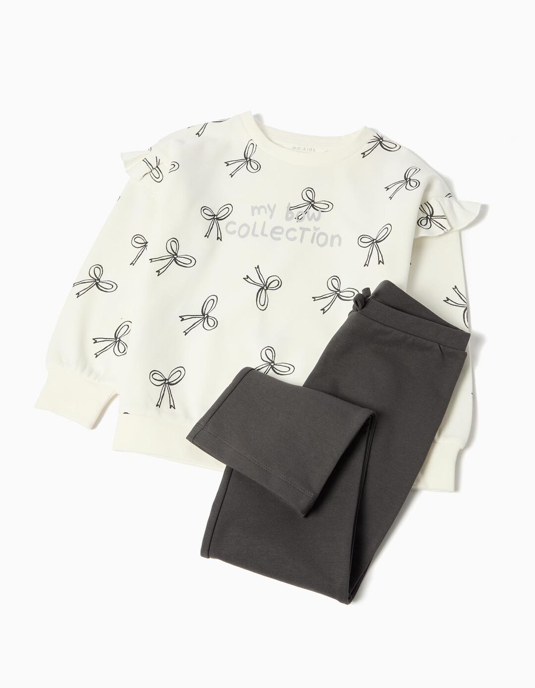 Conjunto Sweatshirt e Leggings, Menina, Branco