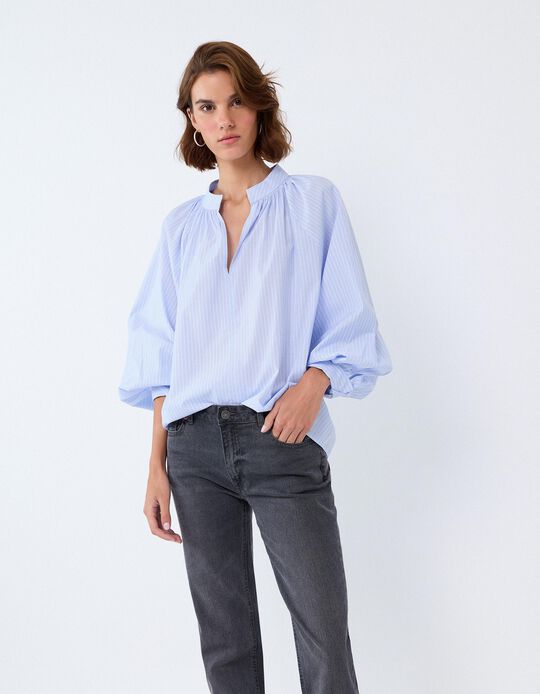 Comprar Online Blusa &Agrave;s Riscas, Mulher, Azul
