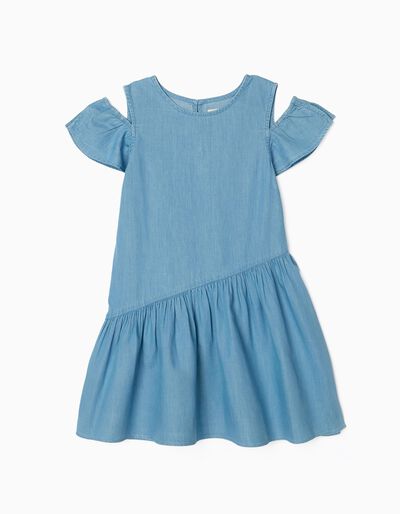 Denim Dress for Girls, Blue