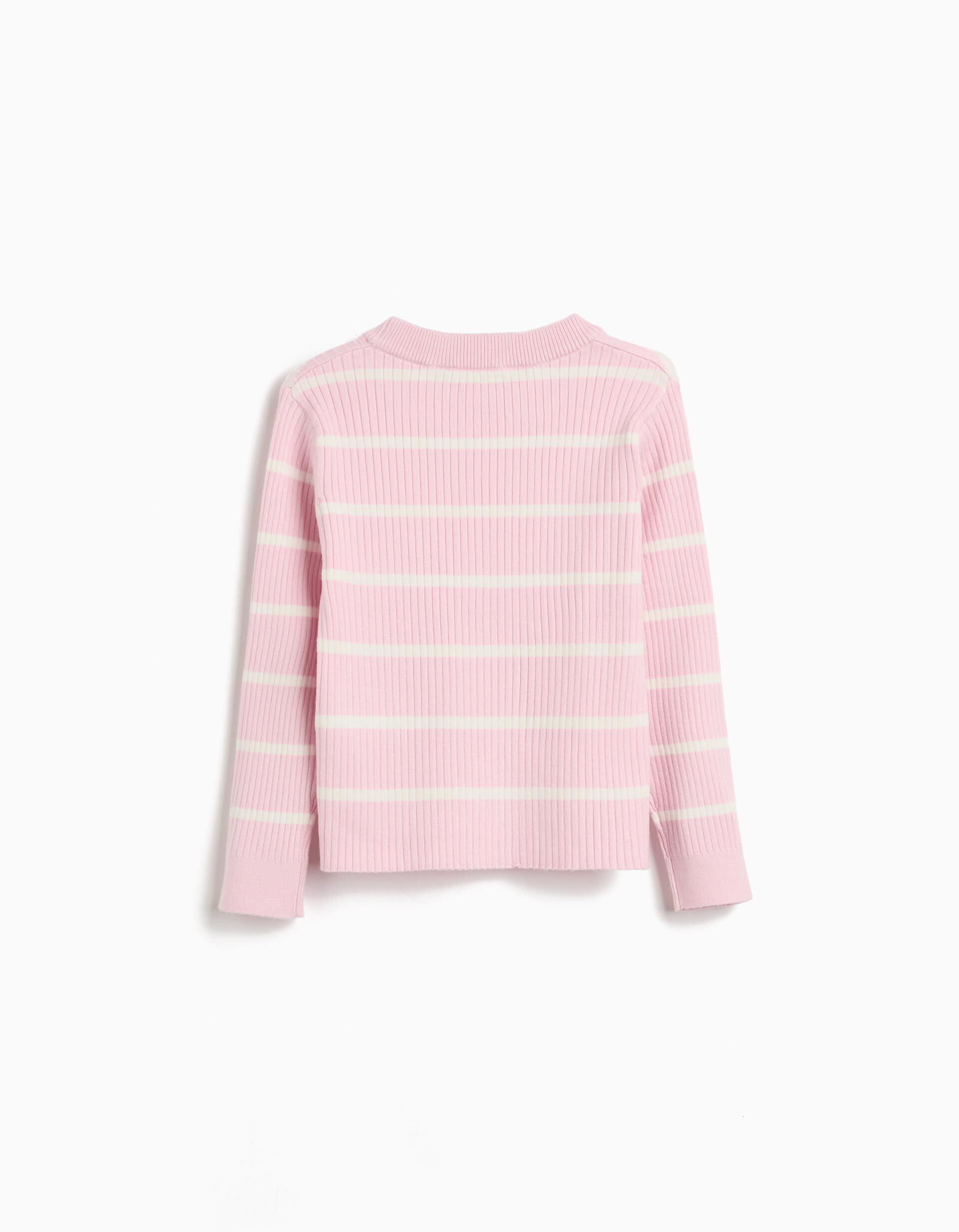 Comprar Online Camisola de Malha com Riscas, Menina, Rosa Claro