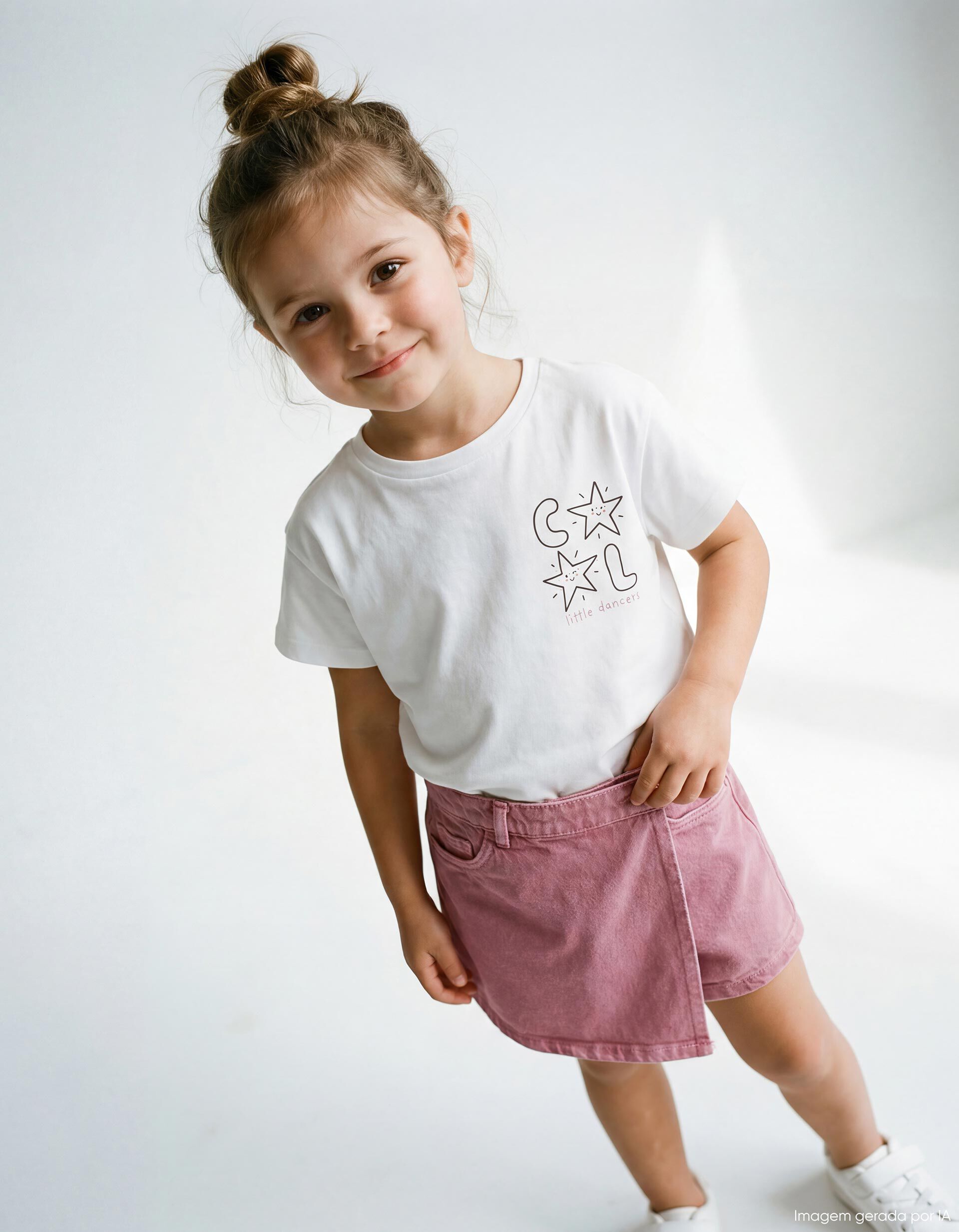 Comprar Online T-shirt Estampada, Menina, Cru