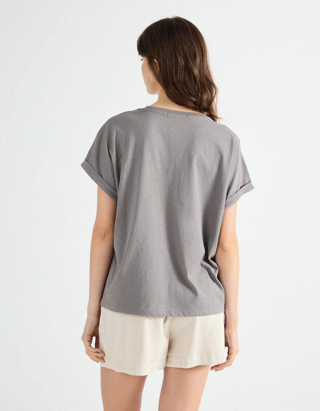 T-shirt Print, Mulher, Cinzento