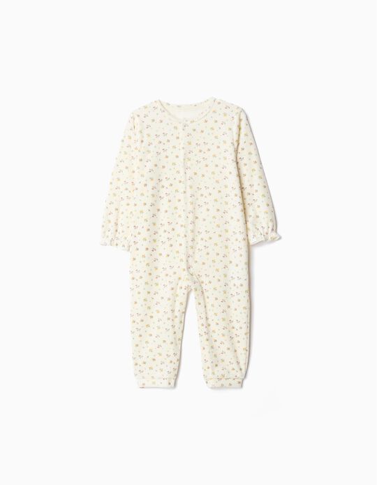 Comprar Online Babygrow Aveludado Estampado, Menina, Bege Claro