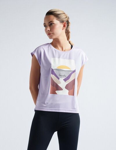 Sleeveless Sports T-shirt, Women, Lilac