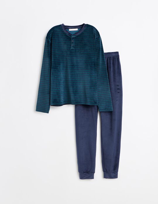 Comprar Online Pijama Em Veludo, Homem, Azul Escuro