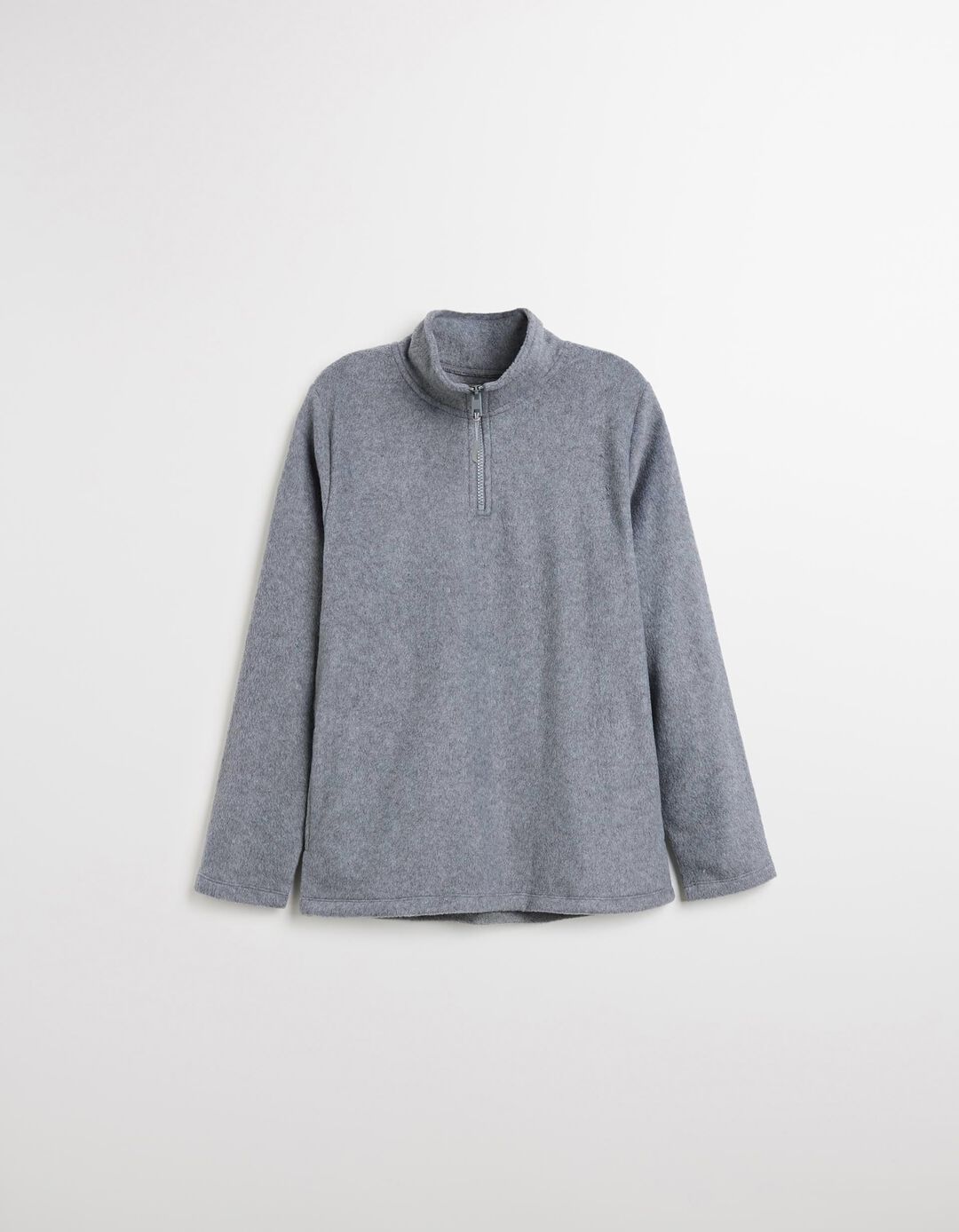 Camisola Polar com Fecho, Mulher, Cinzento