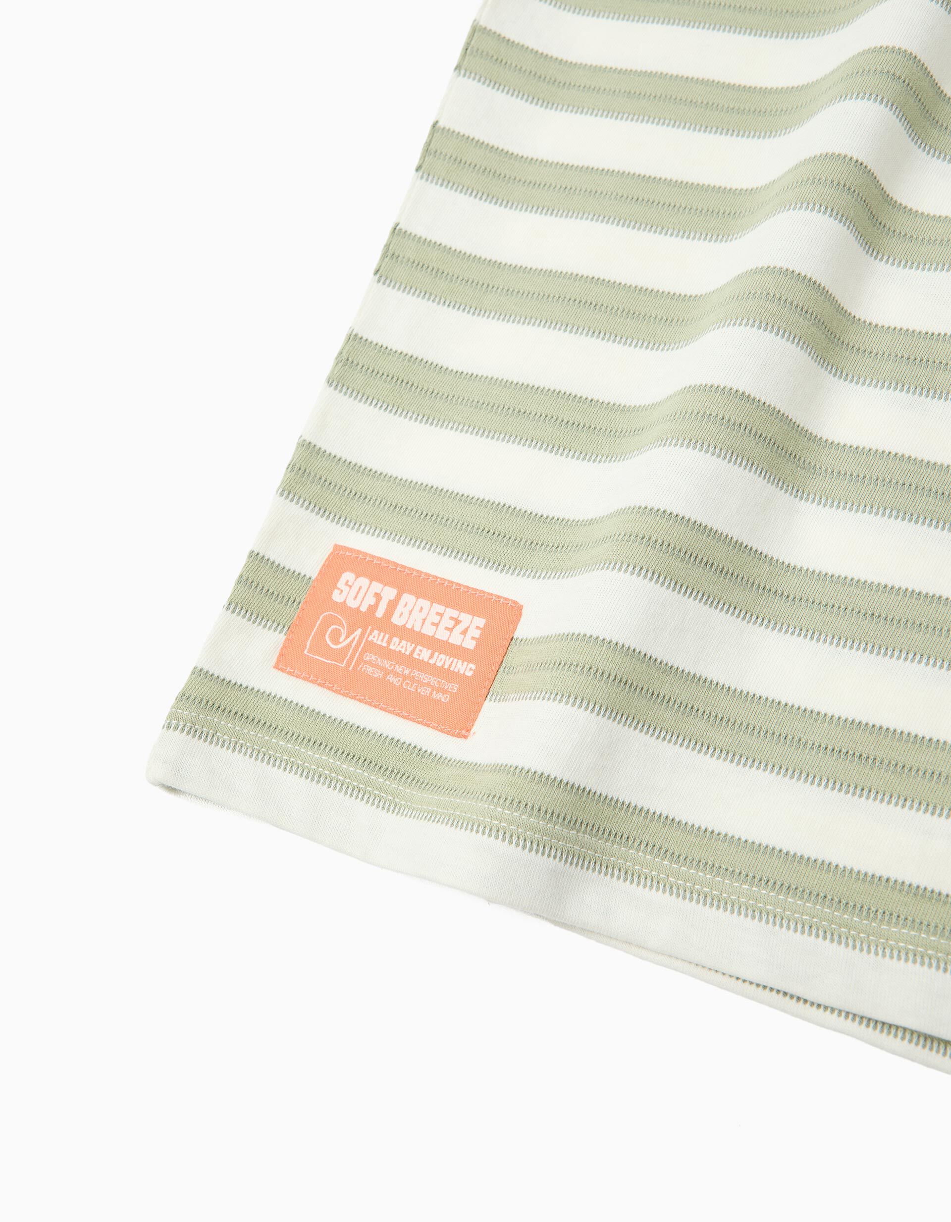 Comprar Online T-shirt &agrave;s Riscas, Menino, Verde Escuro