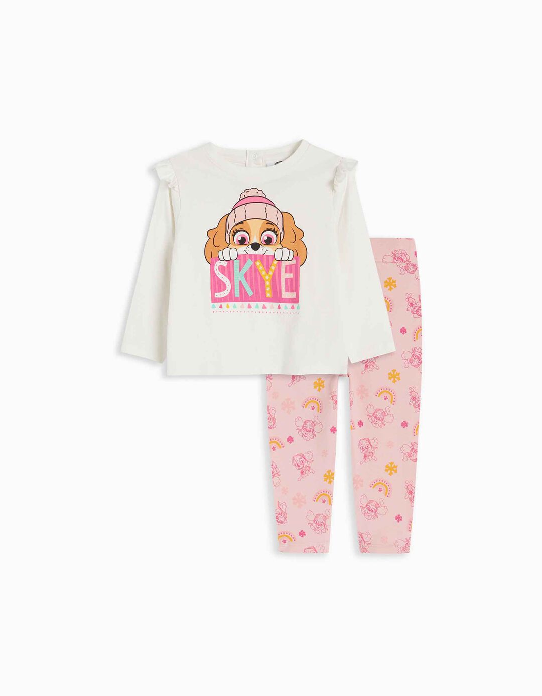 Conjunto Leggings + T-shirt de Manga Comprida 'Paw Patrol', Bebé Menina, Multicor