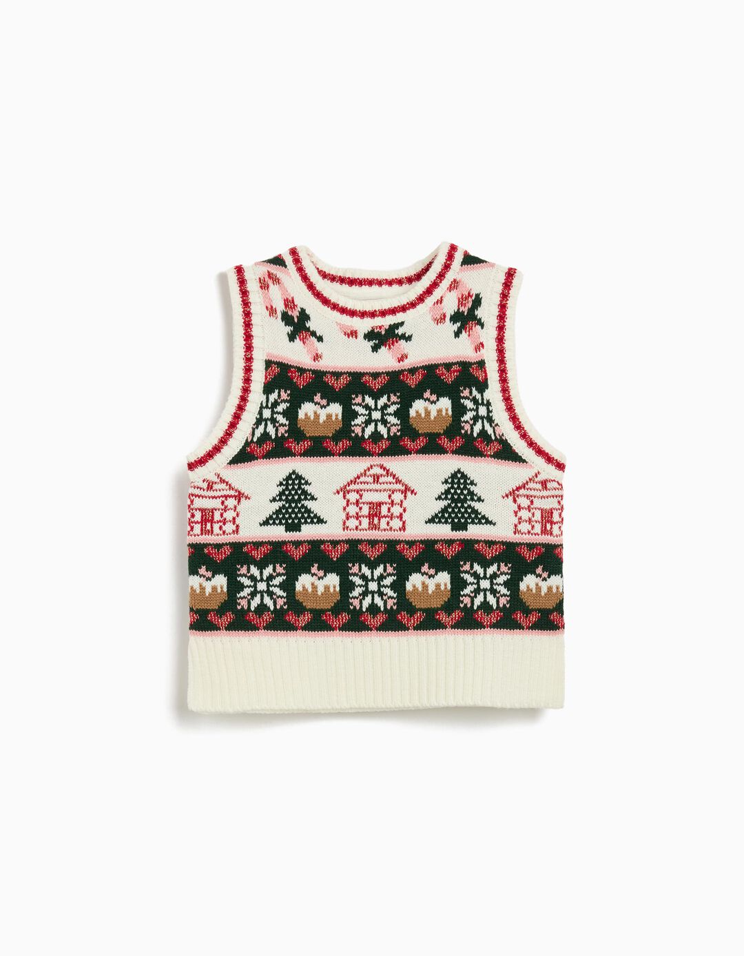 Colete de Malha, Menina, Bege Claro