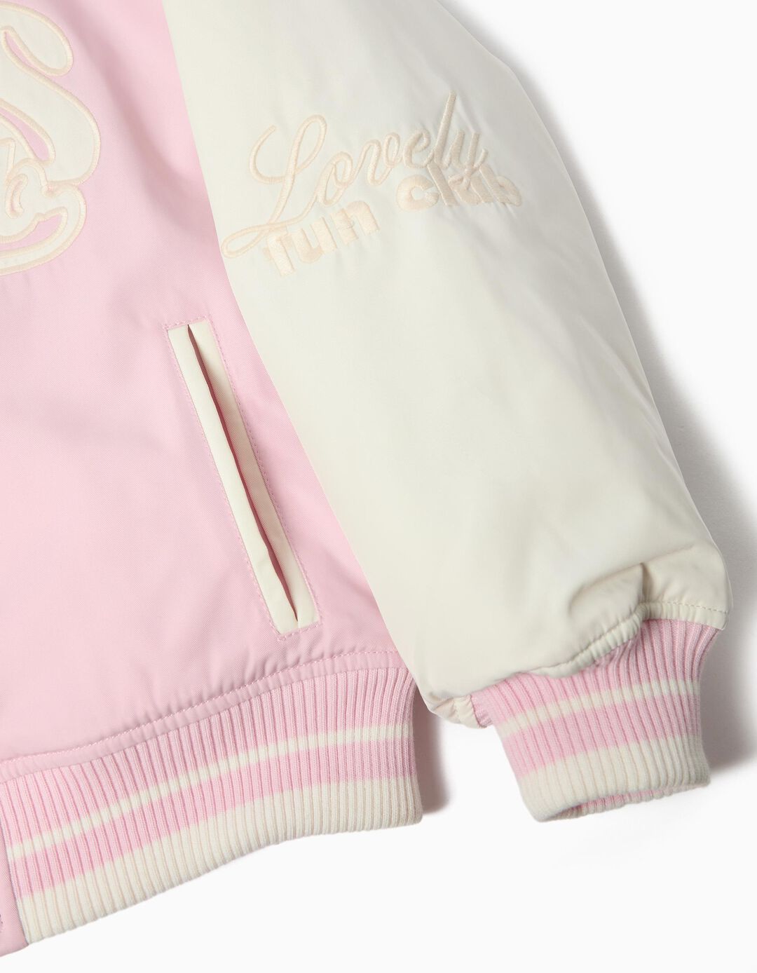 Casaco Bomber, Menina, Rosa Claro