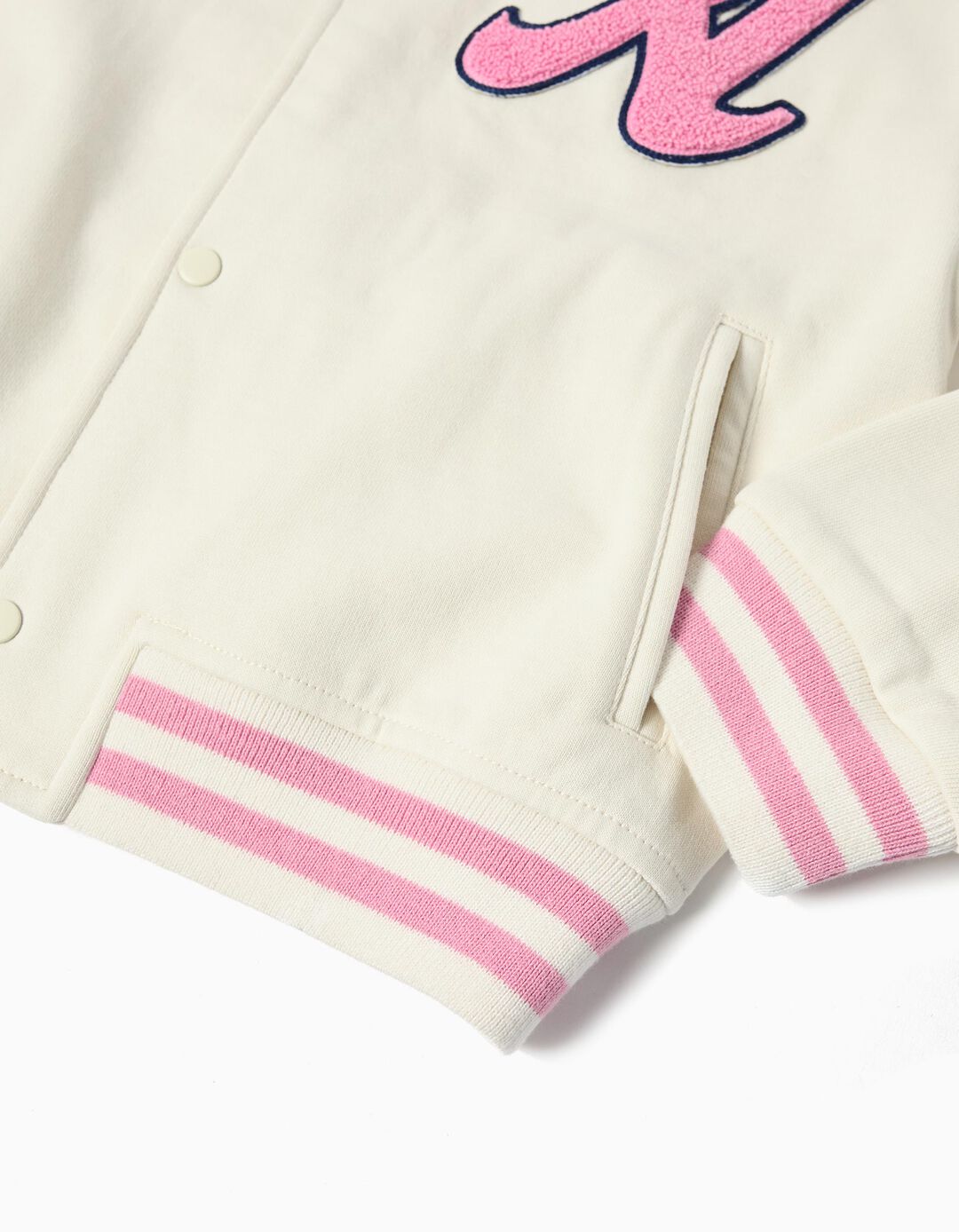 Casaco Bomber, Menina, Branco