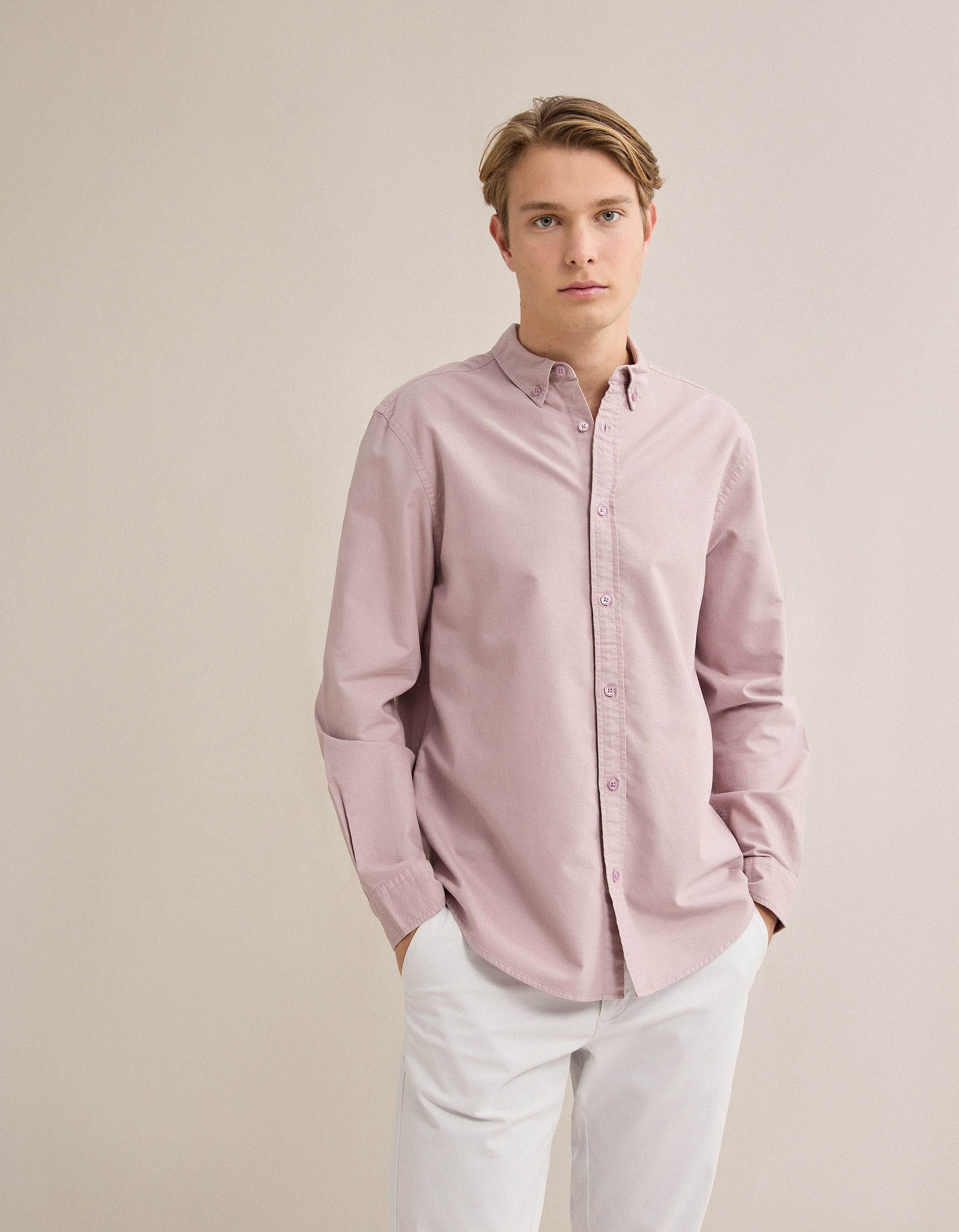 Comprar Online Camisa Oxford, Homem, Roxo Claro