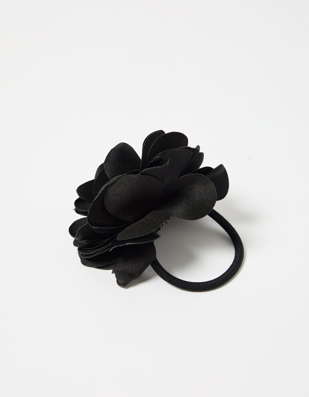 Elástico Cabelo com Flor, Mulher, Preto 