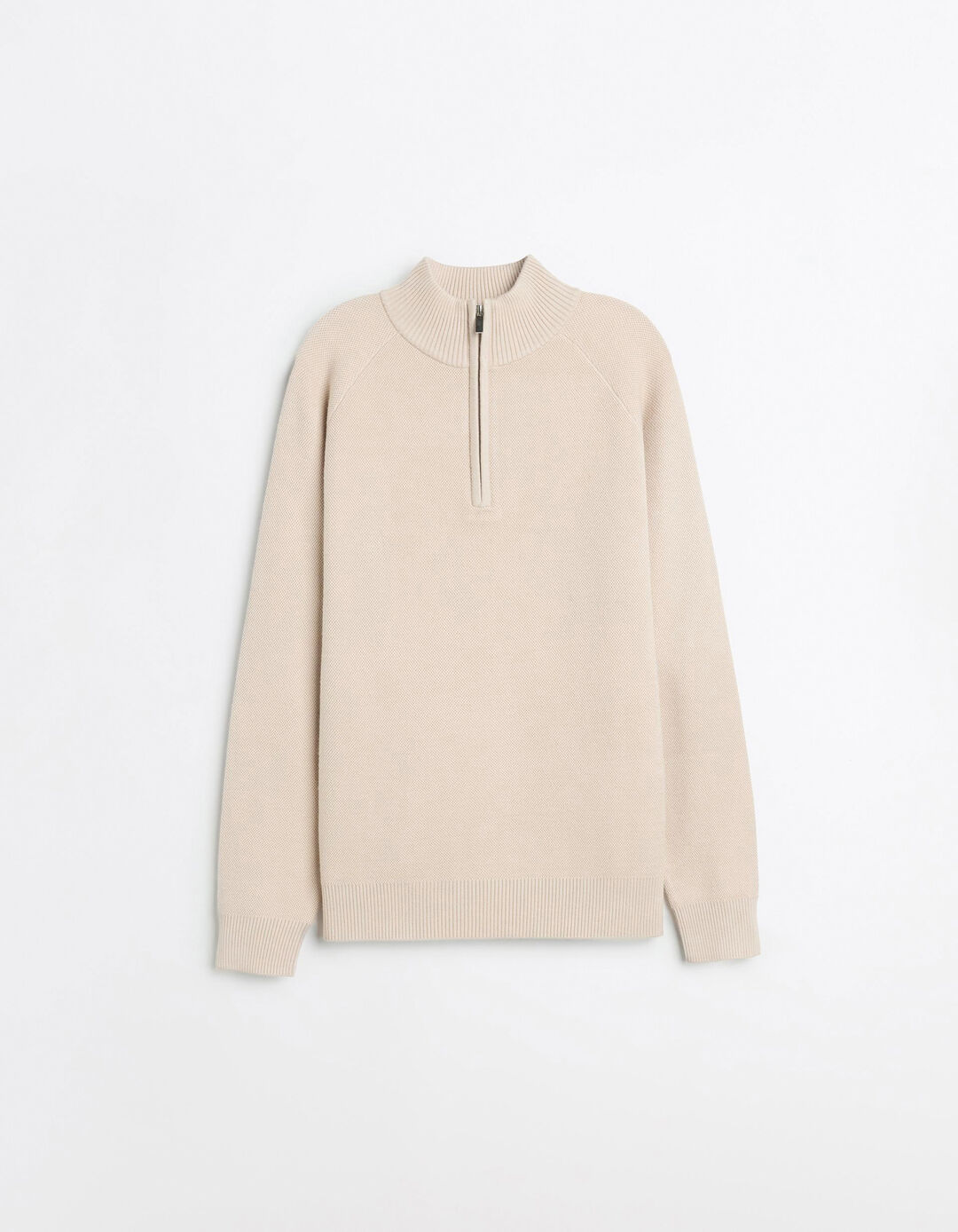 Camisola de Malha Waffle, Homem, Bege Claro