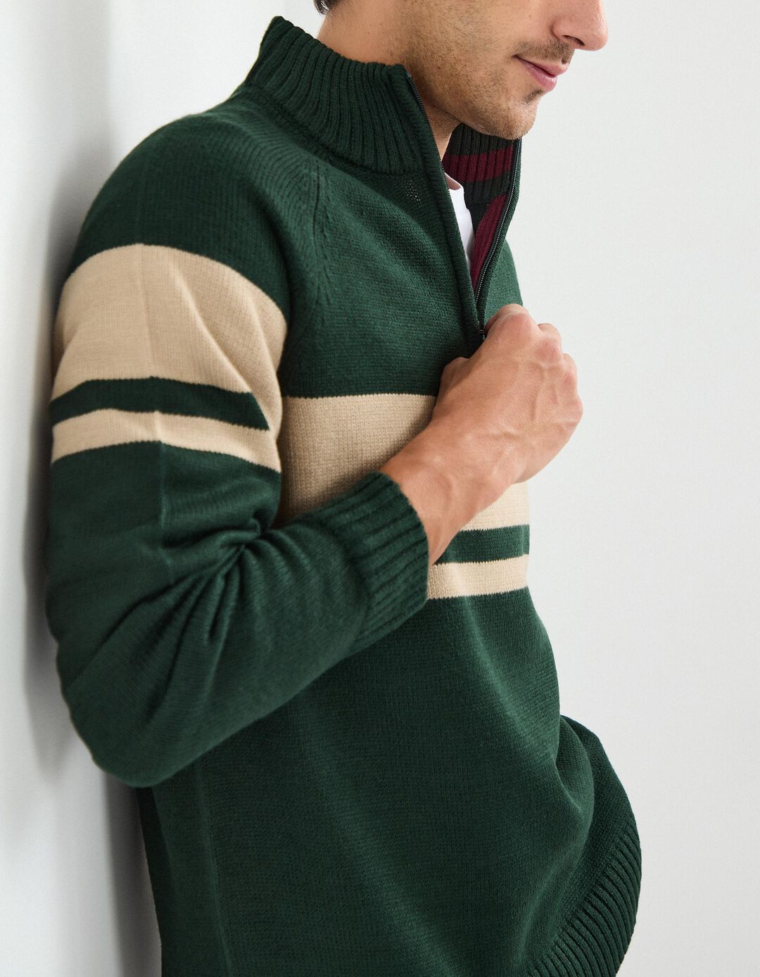 Camisola de Malha, Homem, Verde Escuro