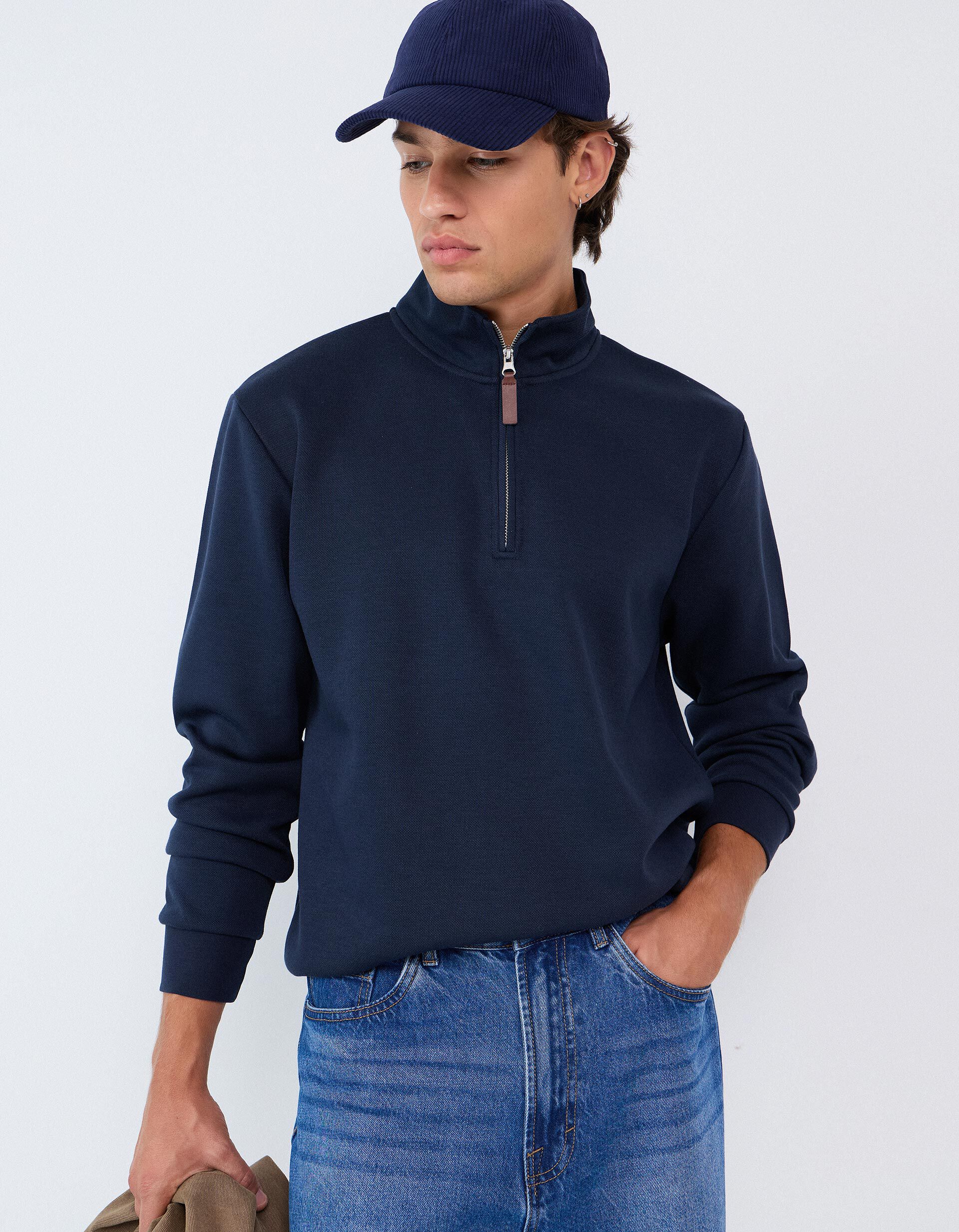 Comprar Online Camisola Com Gola, Homem, Azul Escuro