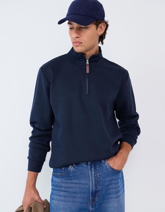 Comprar Online Camisola Com Gola, Homem, Azul Escuro
