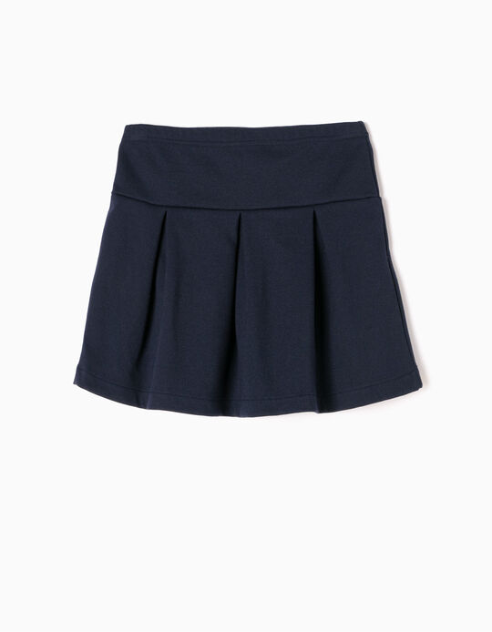 Navy Blue Pleated Skirt