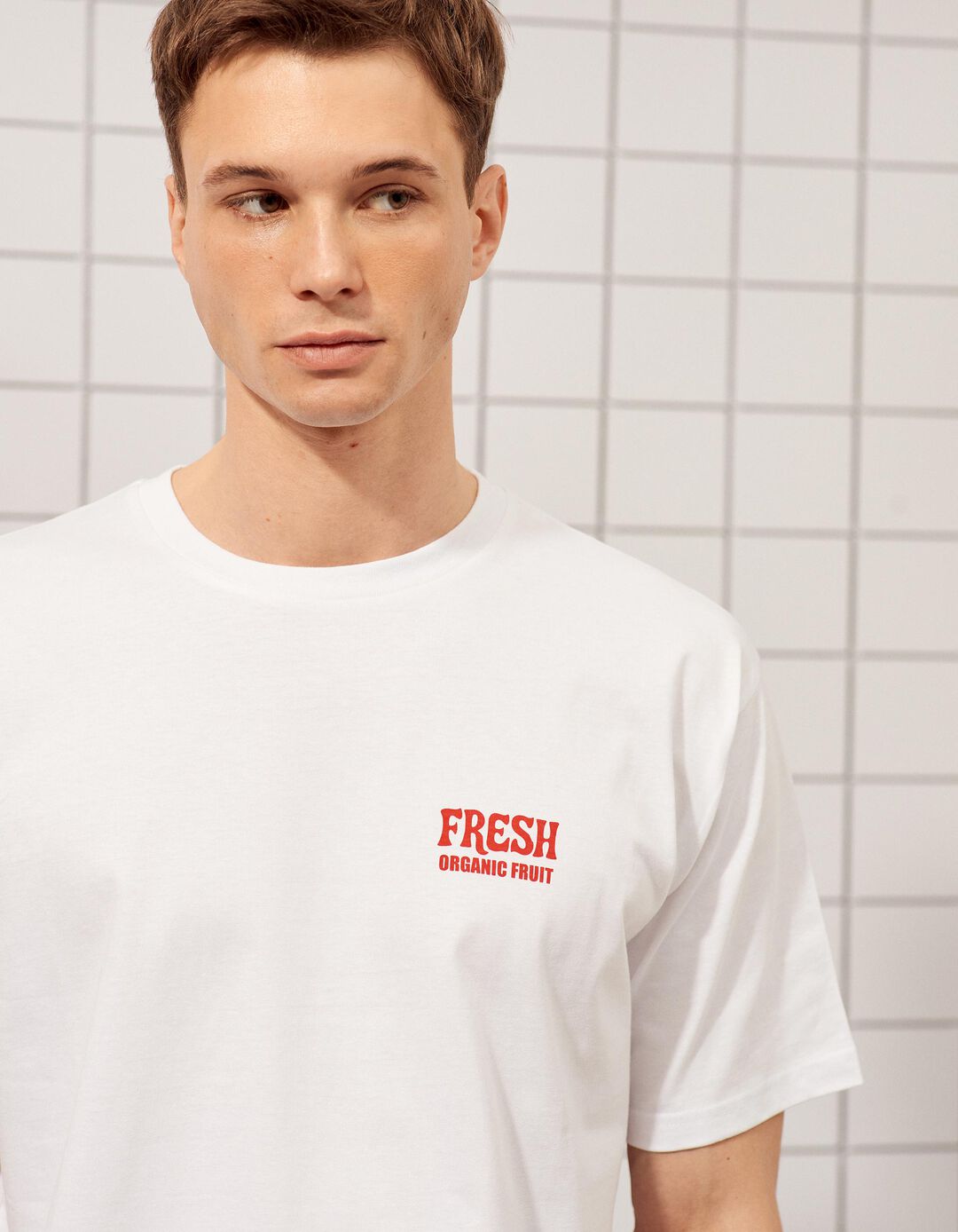 T-shirt Estampada, Homem, Branco