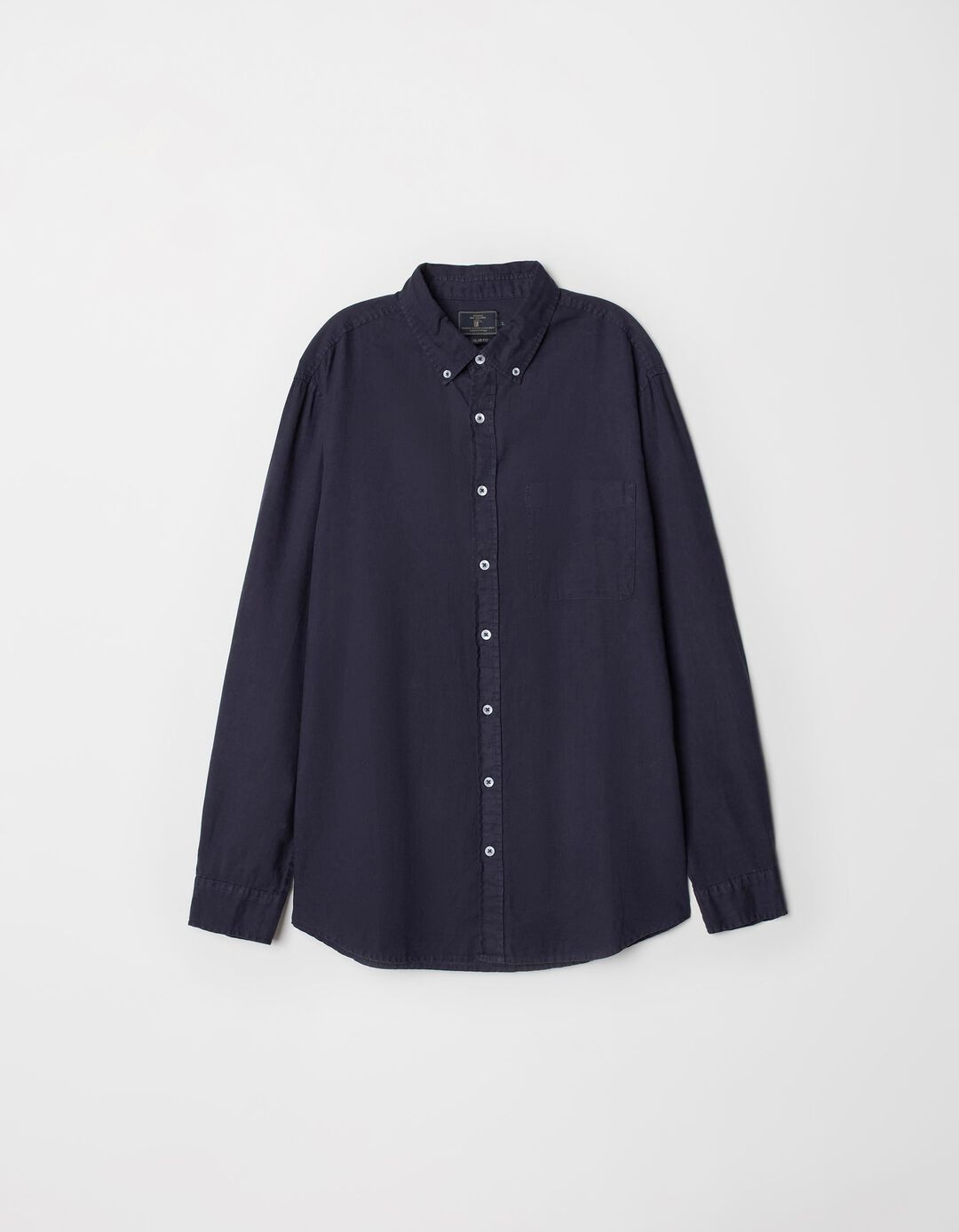 Linen Shirt, Men, Dark Blue