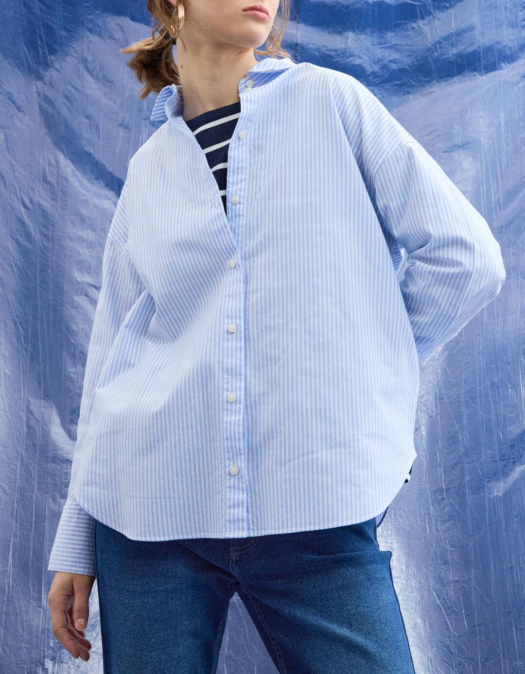 Camisa Oxford, Mulher, Azul Claro