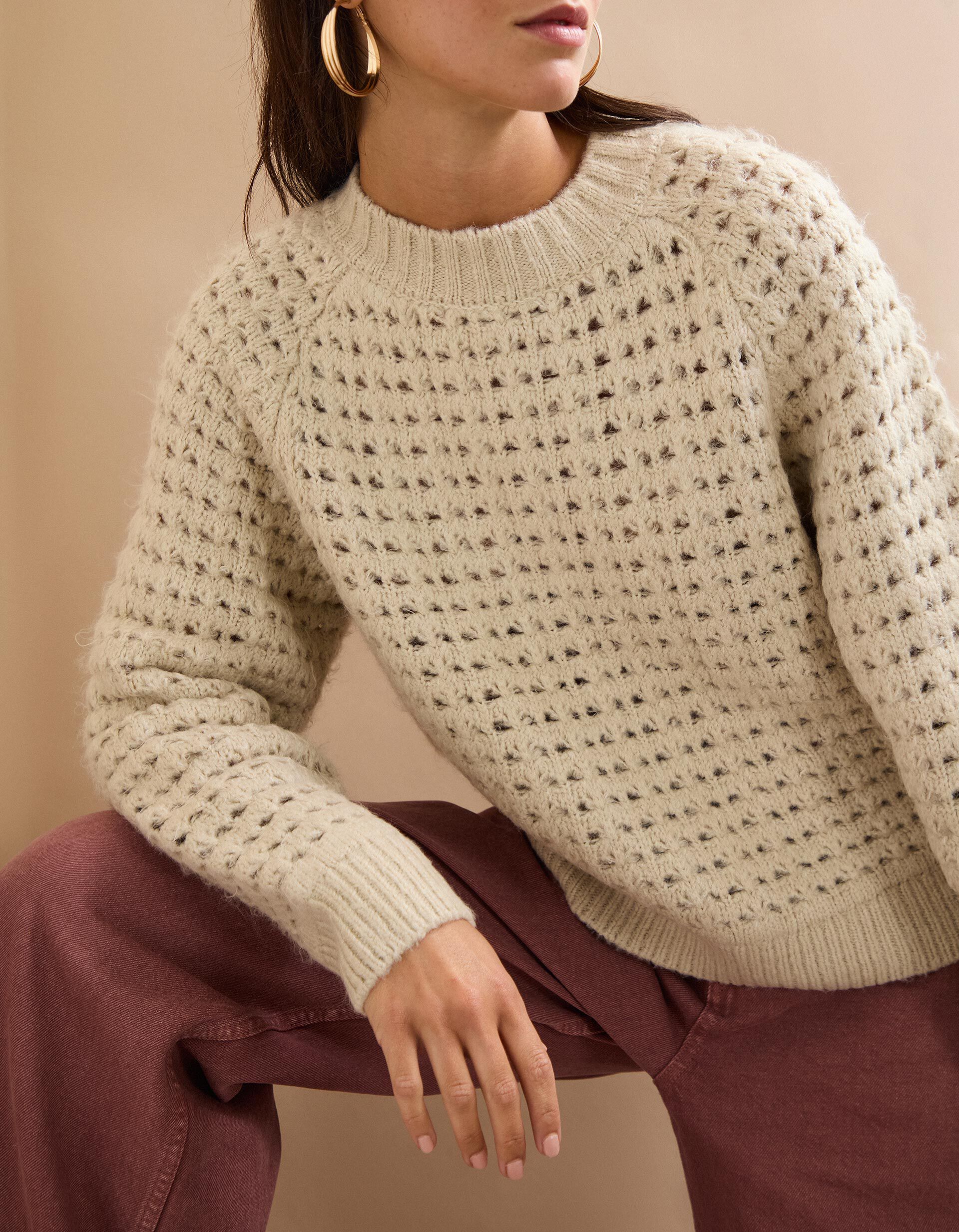 Comprar Online Camisola de Malha, Mulher, Bege Claro