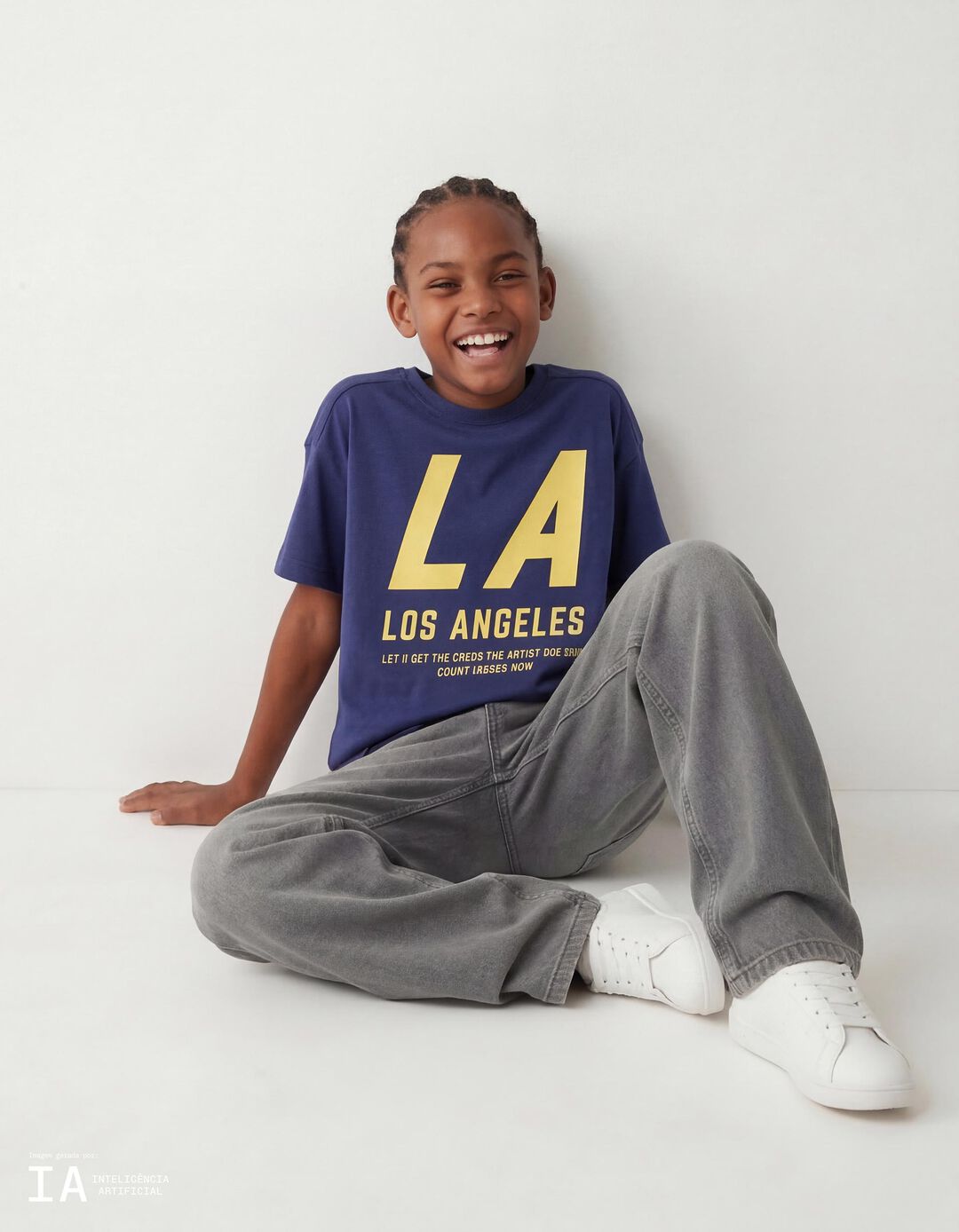 T-shirt Estampada, Menino, Azul Escuro