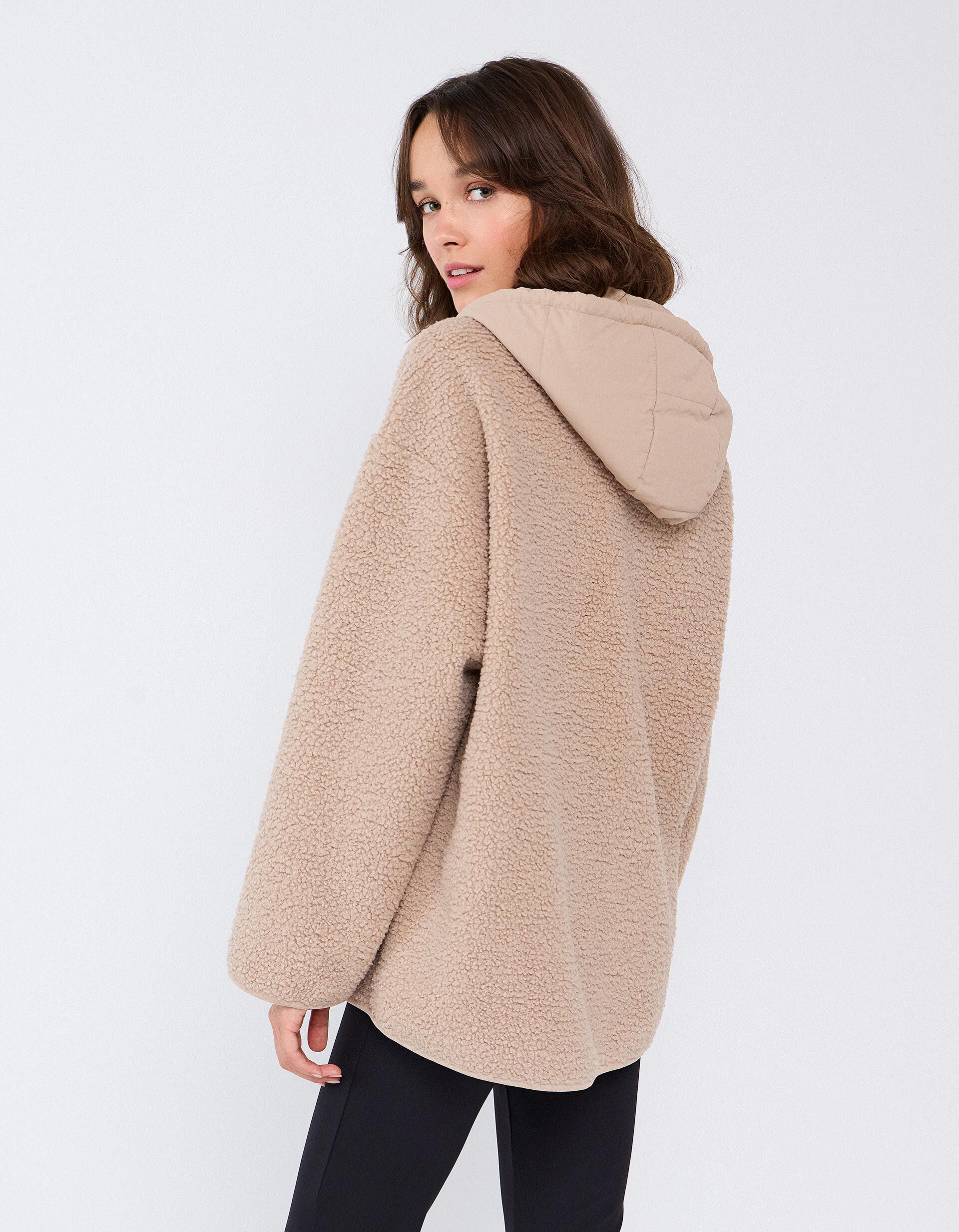 Comprar Online Casaco Efeito Sherpa, Mulher, Bege