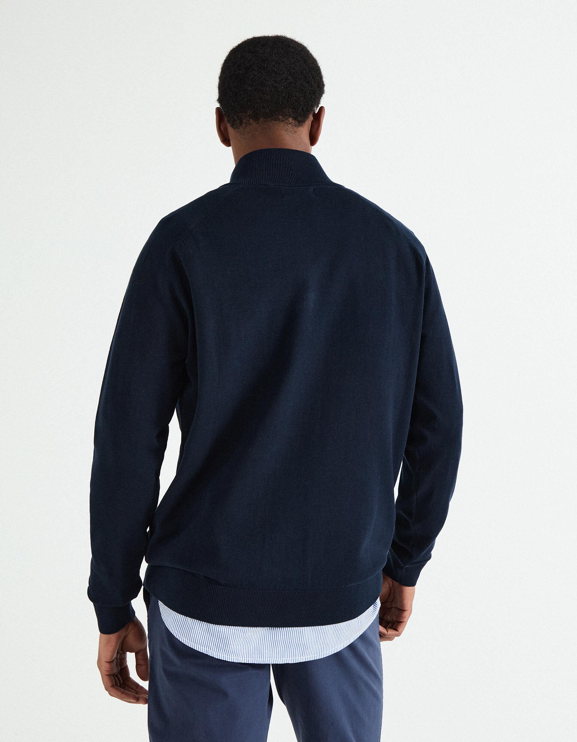 Comprar Online Camisola de Malha Fecho de Correr, Homem, Azul Escuro