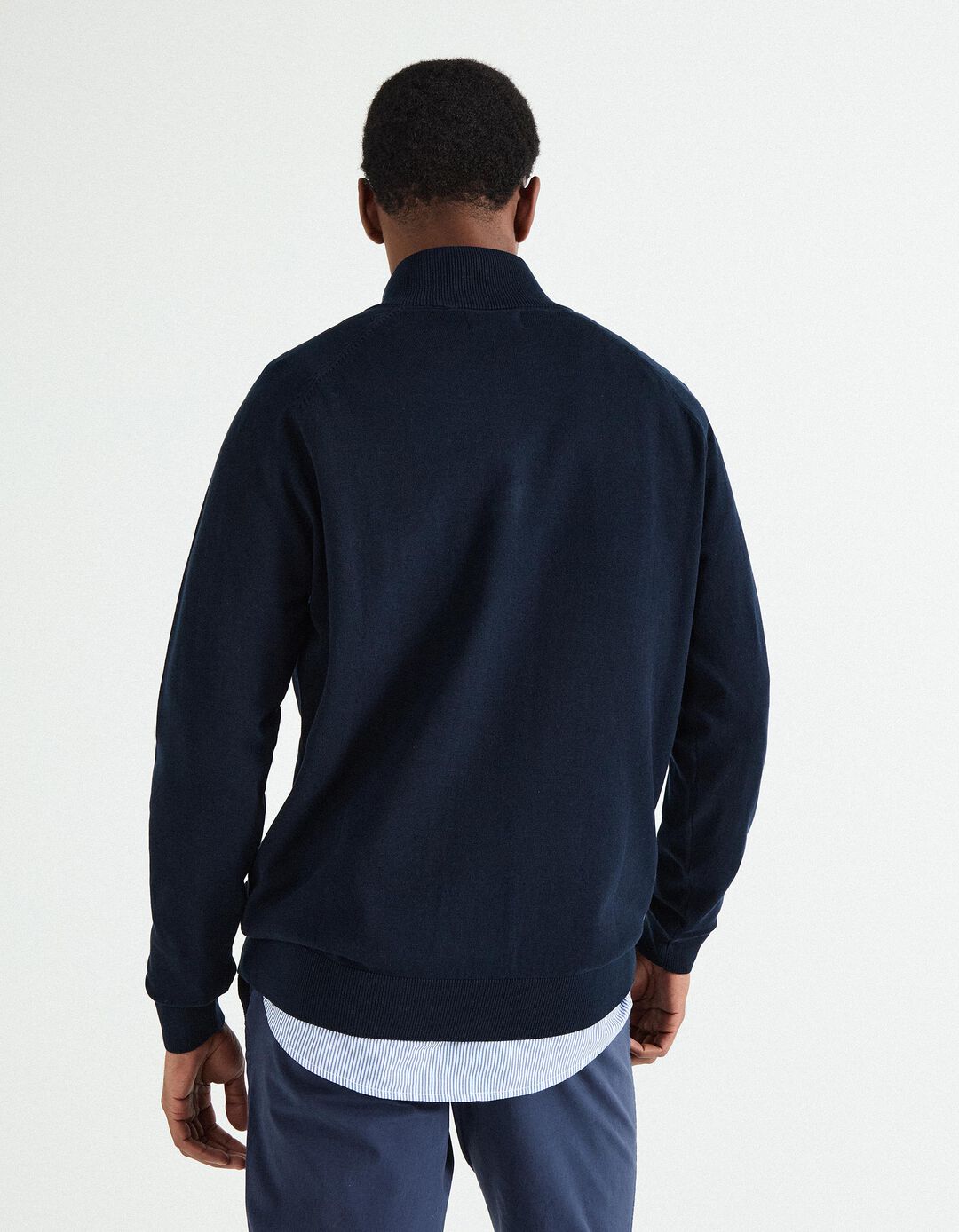 Camisola de Malha Fecho de Correr, Homem, Azul Escuro