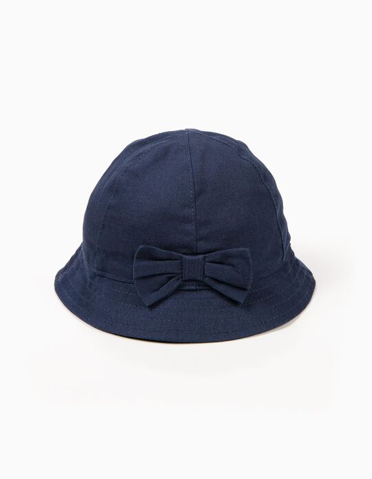 Chap&eacute;u para Menina com La&ccedil;o, Azul Escuro