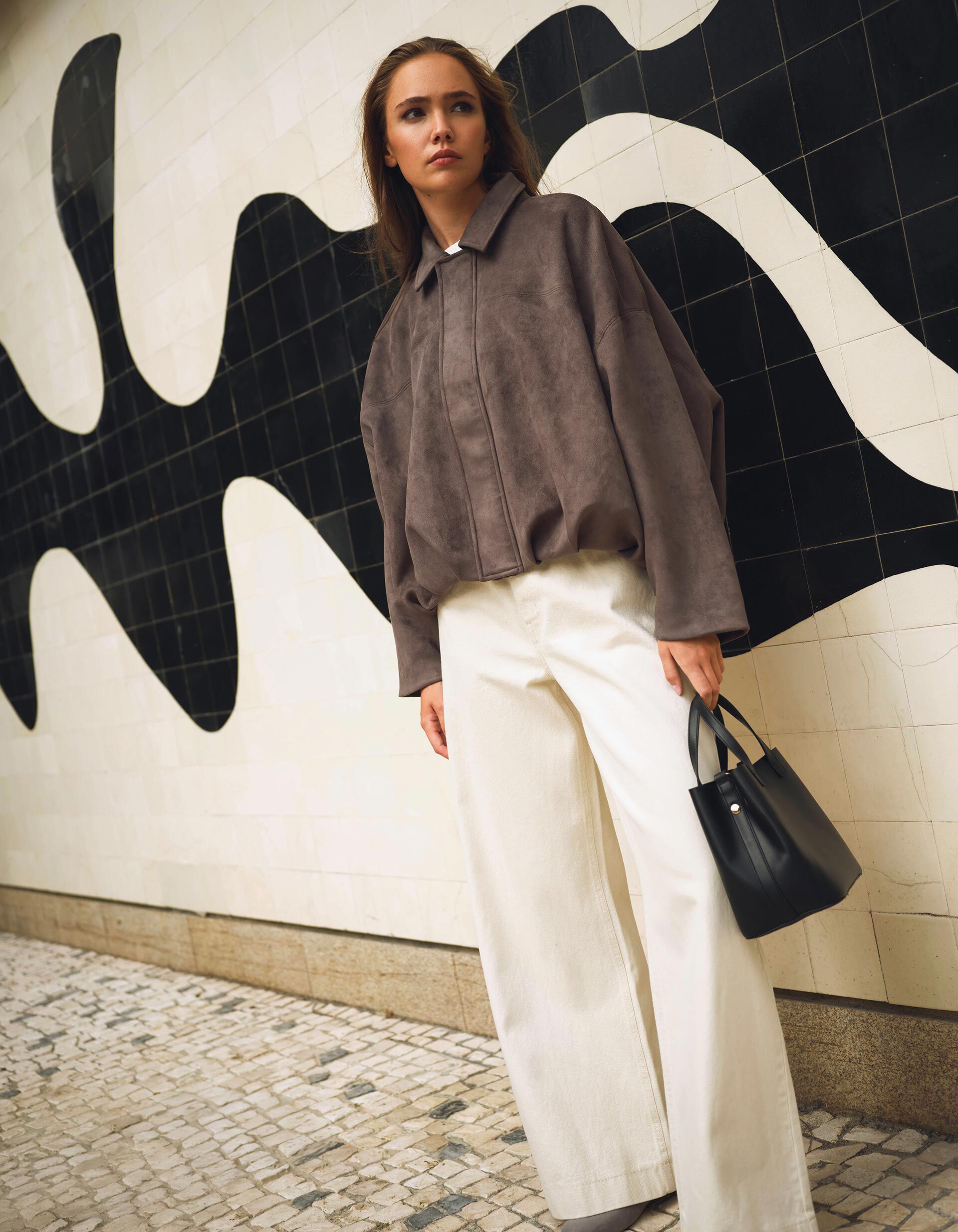 Comprar Online Casaco Bomber Efeito Camur&ccedil;a, Mulher, Cinzento