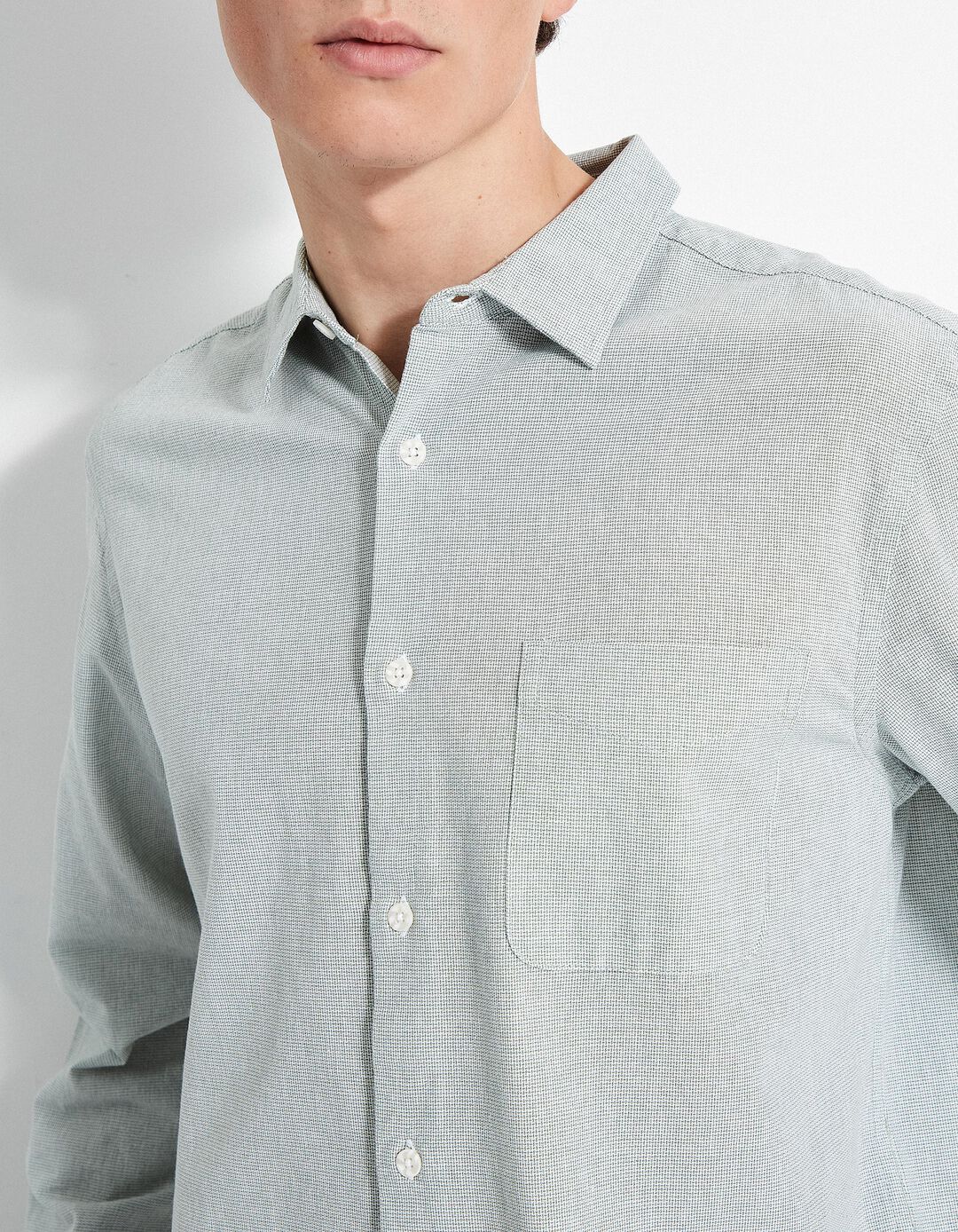 Camisa de Manga Comprida, Homem, Verde Escuro