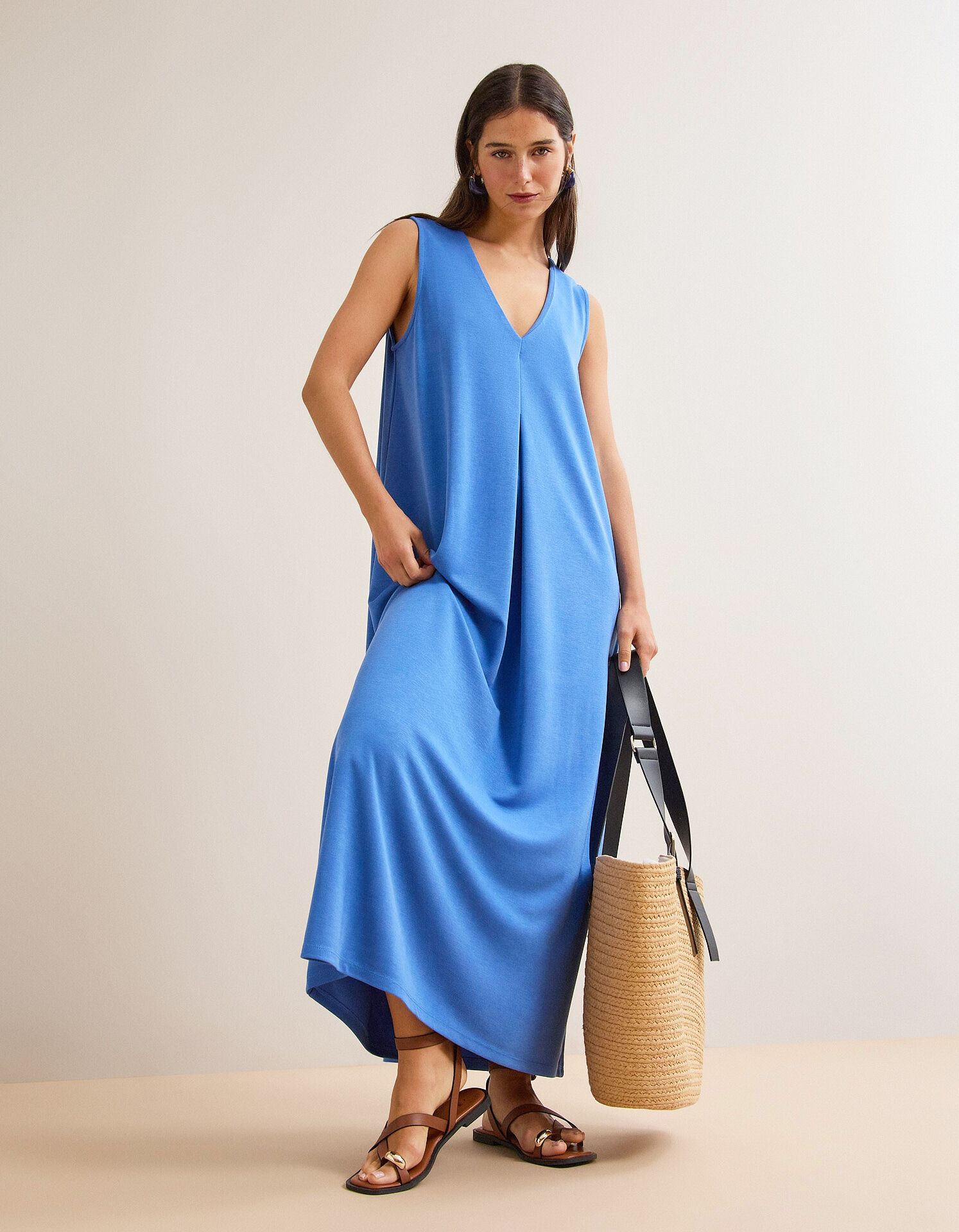 Comprar Online Vestido Comprido, Mulher, Azul 
