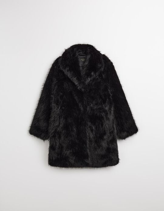 Comprar Online Casaco de Pelo Sintético, Mulher, Preto