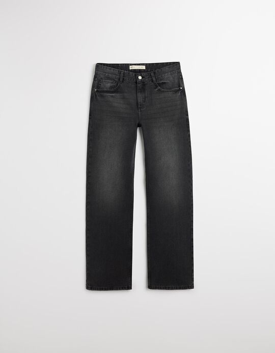 Comprar Online Calças de Ganga Wide Leg, Mulher, Cinzento