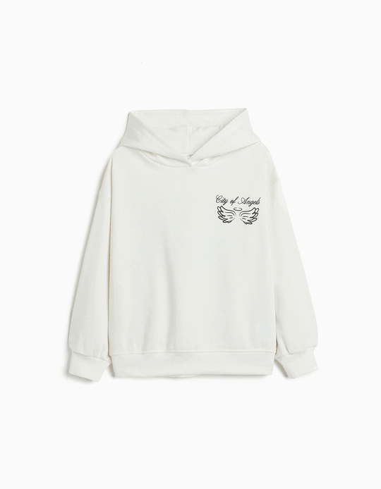 Comprar Online Sweatshirt de Felpa Capuz, Menina, Branco